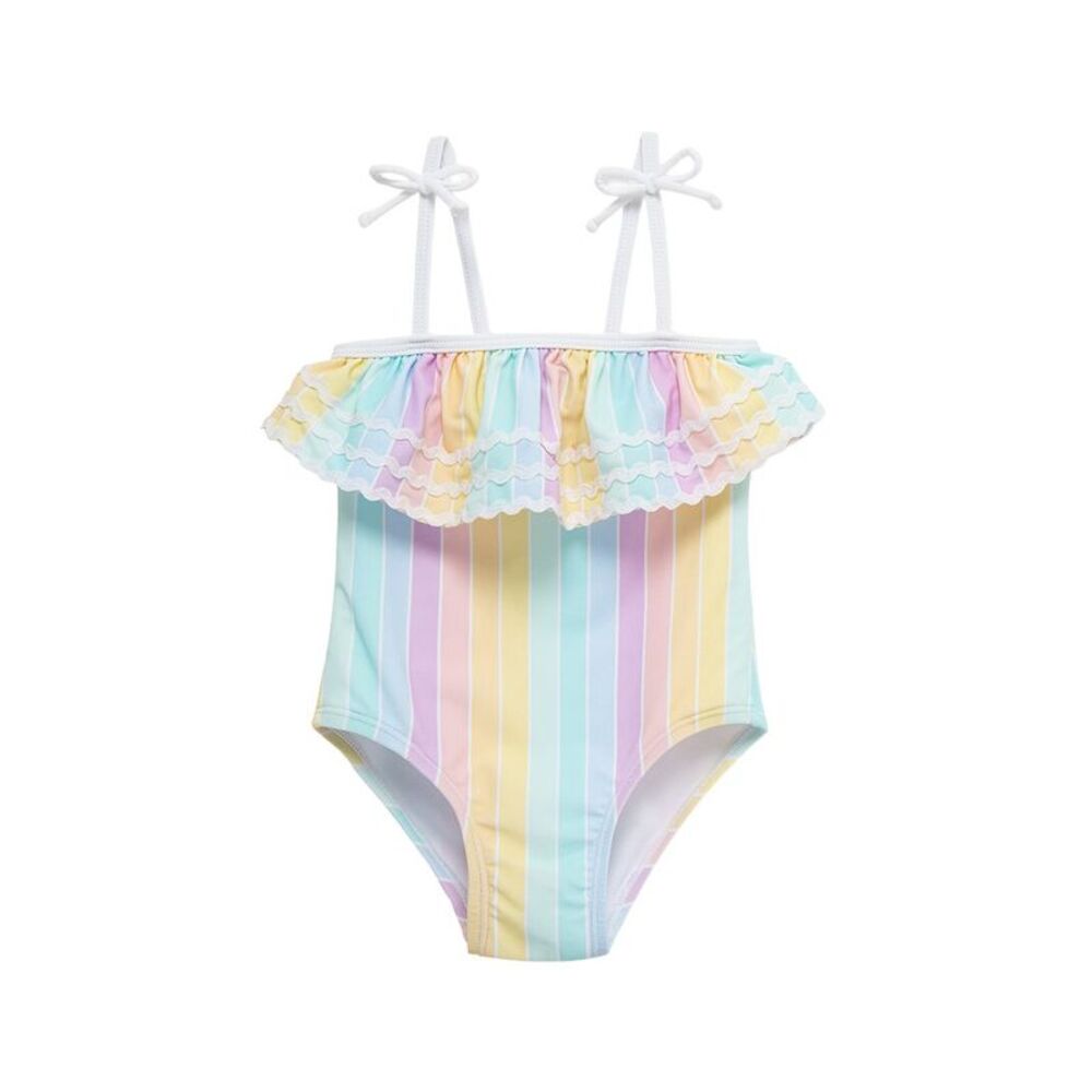 Little Me Girls  Multi Stripe Swimsuit
